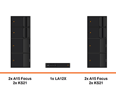 L-Acoustics A15 geluidset huren verhuur, A15, KS21, stacked