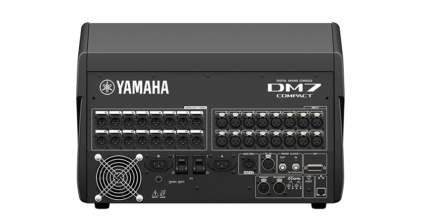 Yamaha DM7 Compact achterkant aansluitingen backside