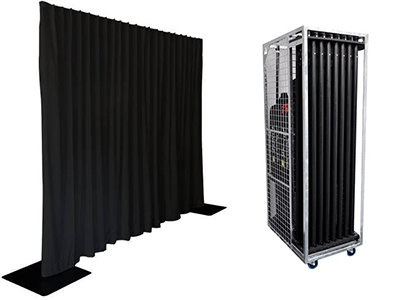 Showtex EasyDrape Complete Container, zwart, huren, verhuur, Pipe and drape